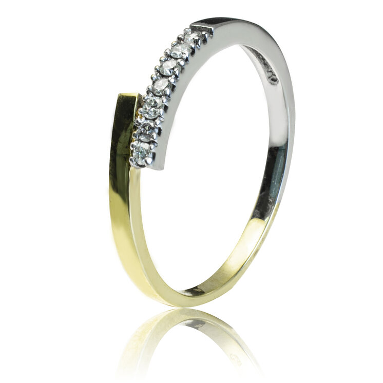 GOLDIE Zlatý prsteň s diamantmi Peril LRG447.D