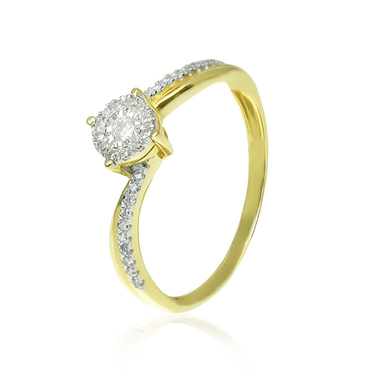 GOLDIE Zlatý prsteň s diamantmi Raina ER461.AVB