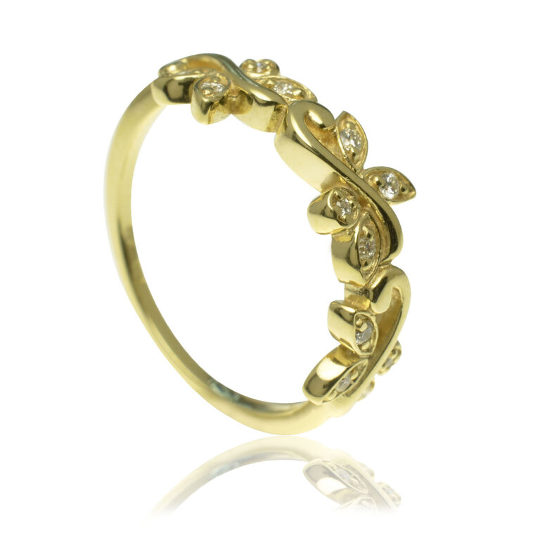 GOLDIE Zlatý prsteň s diamantmi Treese LRG335.MAB