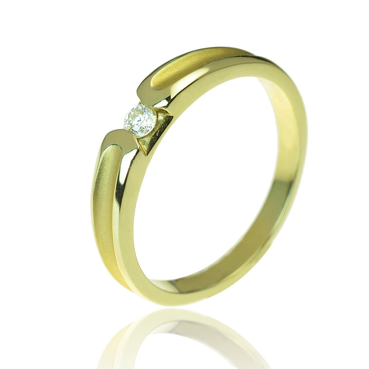 GOLDIE Zlatý prsteň s diamantom Ann ER072.ALB