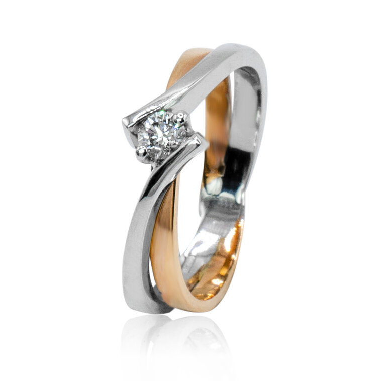 GOLDIE Zlatý prsteň s diamantom Carleen ER180.RCB
