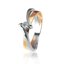 GOLDIE Zlatý prsteň s diamantom Carleen ER180.RCB