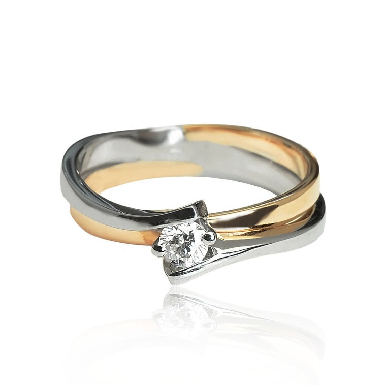 GOLDIE Zlatý prsteň s diamantom Dianne ER179.RCB