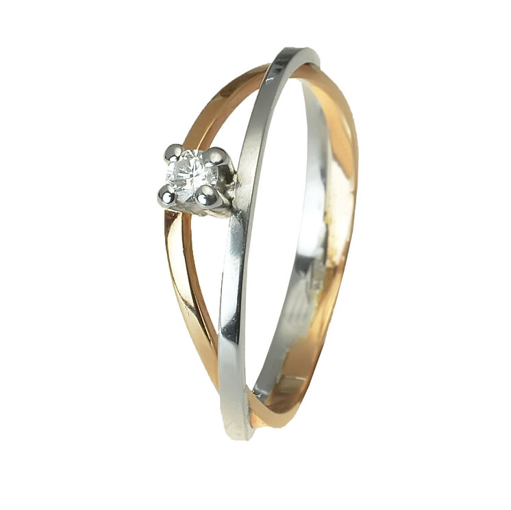 GOLDIE Zlatý prsteň s diamantom Elein ER115.RCB