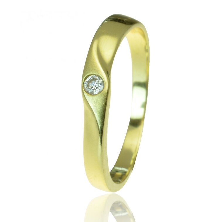 GOLDIE Zlatý prsteň s diamantom Ellison ER069.ALB