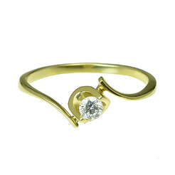 GOLDIE Zlatý prsteň s diamantom Jae ER061.ALB