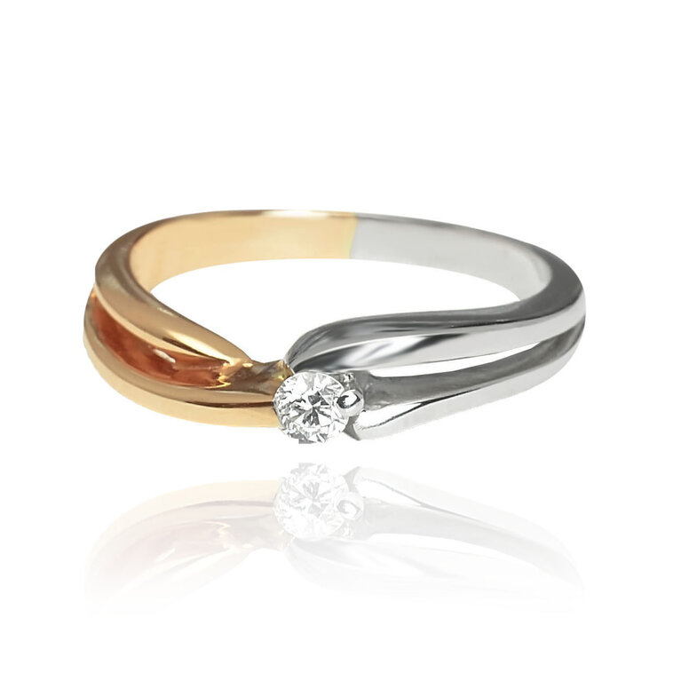 GOLDIE Zlatý prsteň s diamantom Kaitilin ER132.RCB