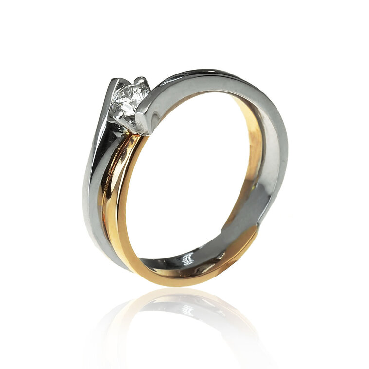 GOLDIE Zlatý prsteň s diamantom Kierra ER409.RCB