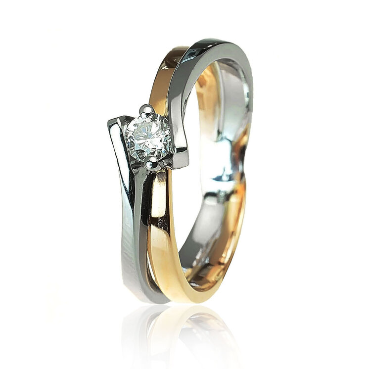 GOLDIE Zlatý prsteň s diamantom Kierra ER409.RCB