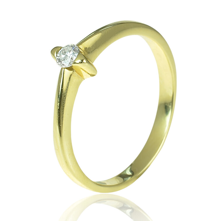 GOLDIE Zlatý prsteň s diamantom Lousia ER068.ALB