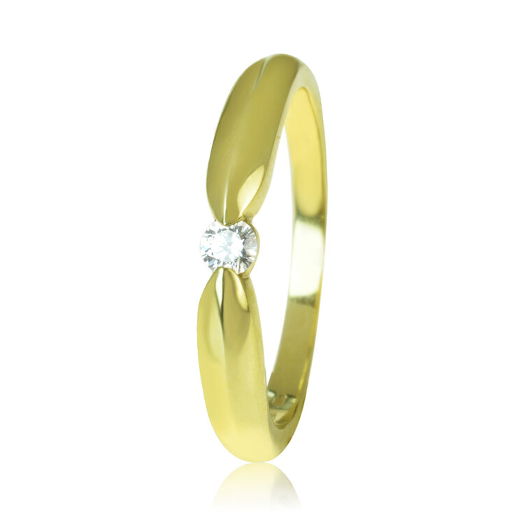 GOLDIE Zlatý prsteň s diamantom Mirande ER346.ALB