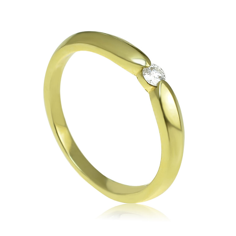 GOLDIE Zlatý prsteň s diamantom Mirande ER346.ALB