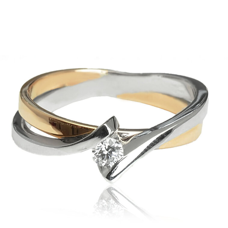 GOLDIE Zlatý prsteň s diamantom Nadeen ER133.RCB