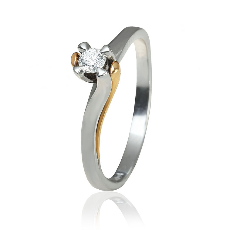 GOLDIE Zlatý prsteň s diamantom Nevin ER219.GMB