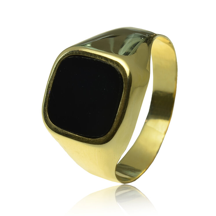 GOLDIE Zlatý prsteň s ónyxom Toby MRG001.TRB