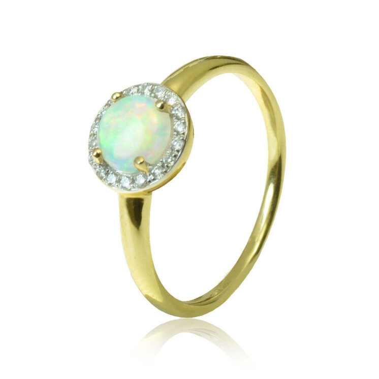 GOLDIE Zlatý prsteň s opálom a diamantmi Ophilie LRG346.AVB