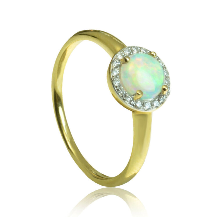 GOLDIE Zlatý prsteň s opálom a diamantmi Ophilie LRG346.AVB