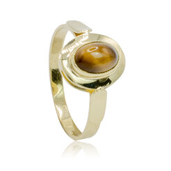 GOLDIE Zlatý prsteň s Tigrím okom LRG553.D