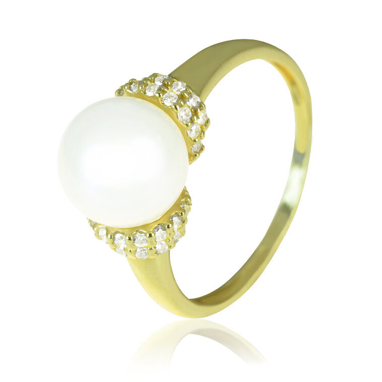 GOLDIE Zlatý prsteň so sladkovodnou perlou Ciara LRG232.GOB