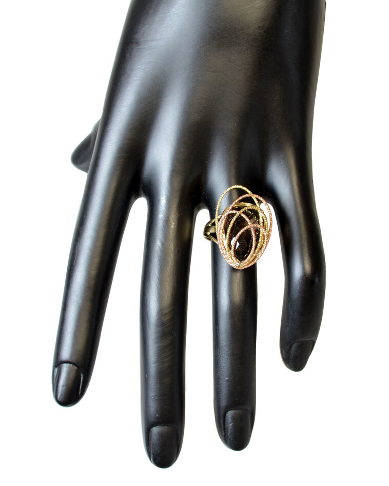 GOLDIE Zlatý prsteň so záhnedou Brown gem LRG401.TRX