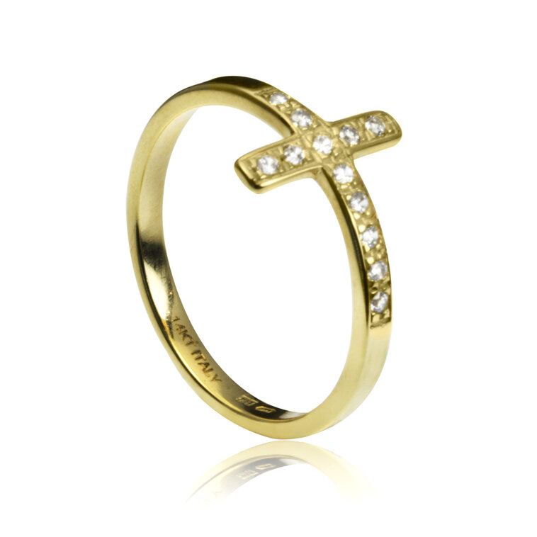 GOLDIE zlatý prsteň typu krížik LRG500.TR