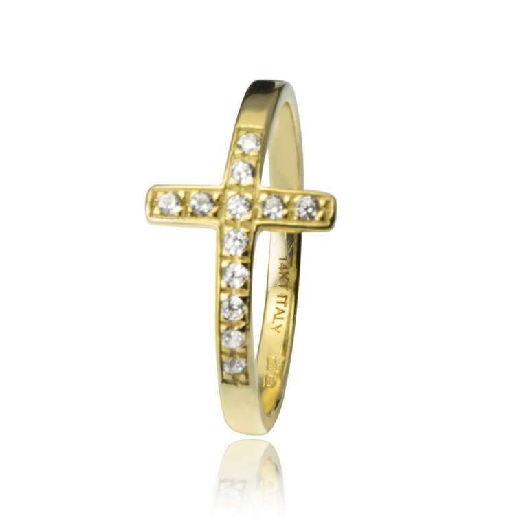 GOLDIE zlatý prsteň typu krížik LRG500.TR
