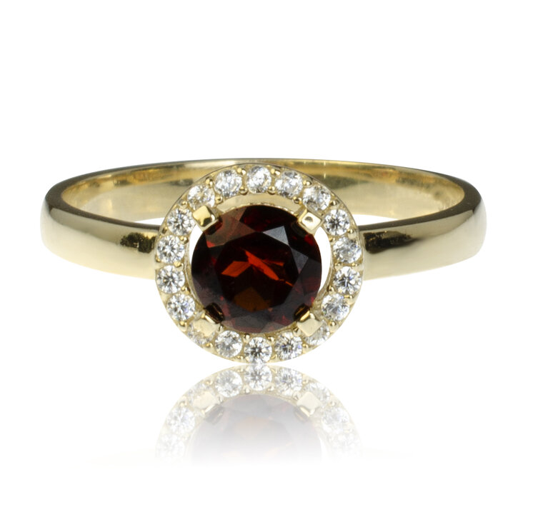 GOLDIE zlatý prsteň Visible red LRG466.AV