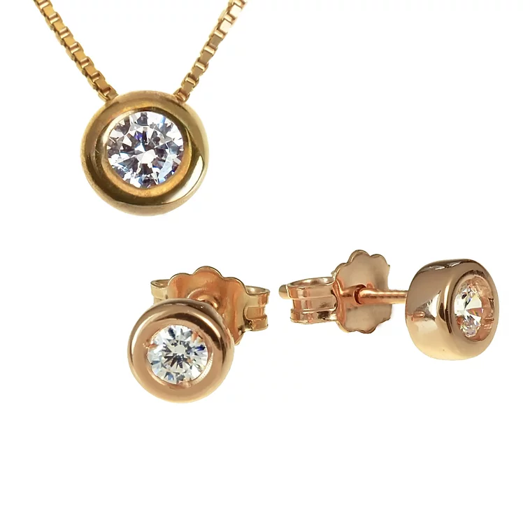GOLDIE Zlatý set náhrdelníka a náušníc Anisa pink ZI029.TR GOLDIE Zlatý set náhrdelníka a náušníc Anisa pink ZI029.TR