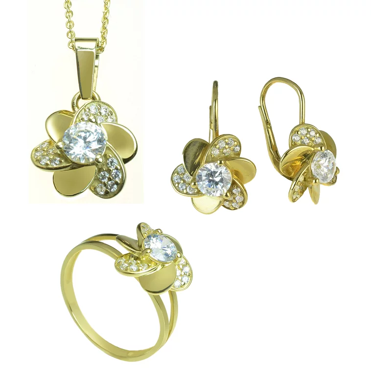 GOLDIE Zlatý set prívesku, náušníc a prsteňa Miracle ZI016.AW GOLDIE Zlatý set prívesku, náušníc a prsteňa Miracle ZI016.AW