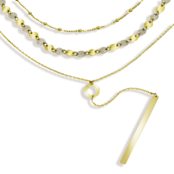 GOLDIE Zlatý troj-náhrdelník Layered LNL229.SP