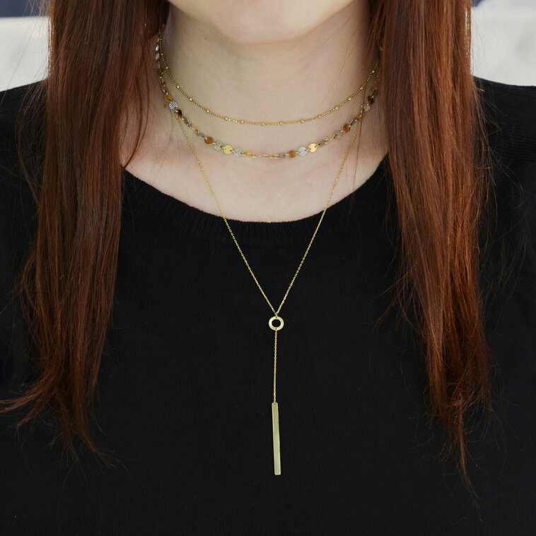 GOLDIE Zlatý troj-náhrdelník Layered LNL229.SP