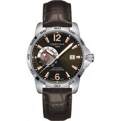 Hodinky pánske CERTINA DS PODIUM GMT SS LEATHER BLACK SILVER COSC (Contr√īle Officiel Suisse des Chronom√®tres)