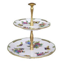Porcelánový dvojpochodový podnos vzor Queen Victoria HP116.VBO