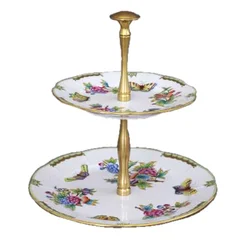 Porcelánový dvojpochodový podnos vzor Queen Victoria HP116.VBO