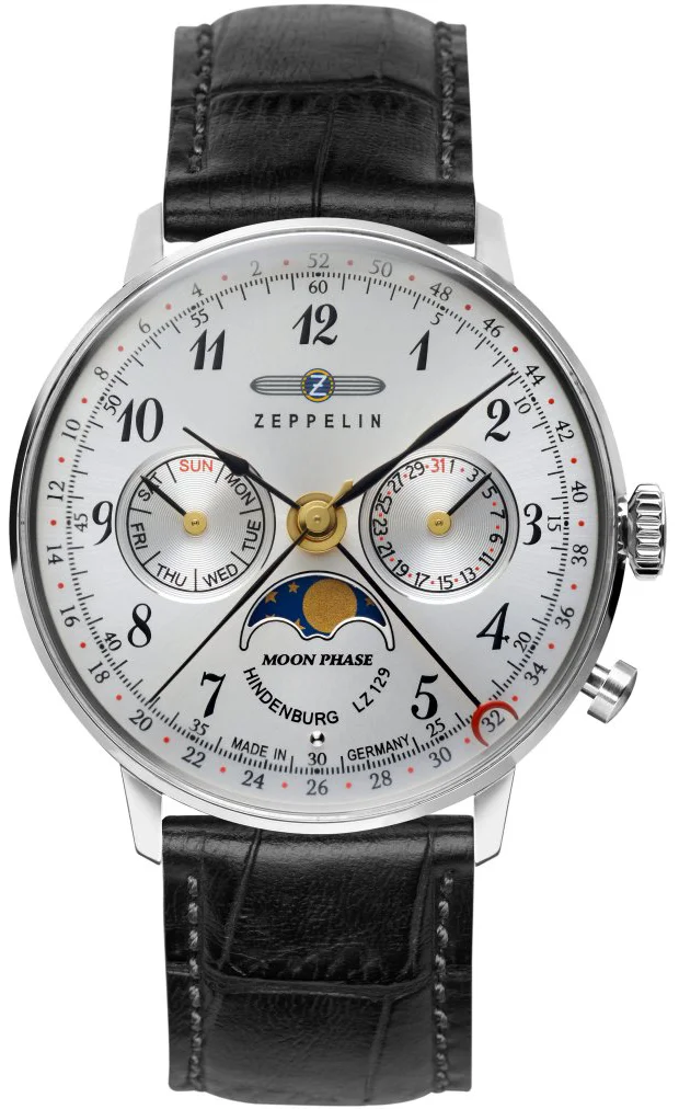 Zeppelin pánske hodinky LZ 129 Hindenburg Moonphase 7037-1 W125.ZPX Zeppelin pánske hodinky LZ 129 Hindenburg Moonphase 7037-1 W125.ZPX