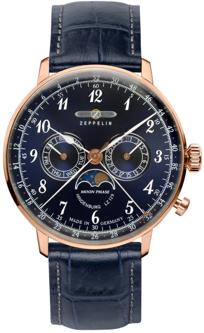 Zeppelin pánske hodinky LZ 129 Hindenburg Moonphase 7038-3 W130.ZPX Zeppelin pánske hodinky LZ 129 Hindenburg Moonphase 7038-3 W130.ZPX