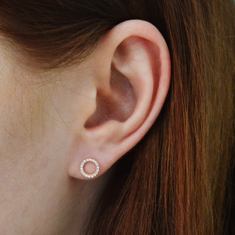 Zlaté náušnice Circle pink LEA1480.ZO Zlaté náušnice Circle pink LEA1480.ZO