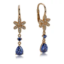 Zlaté náušnice Magical flower blue LEA1396.AV Zlaté náušnice Magical flower blue LEA1396.AV