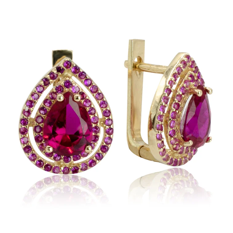 Zlaté náušnice Pink drop LEA1394.AV Zlaté náušnice Pink drop LEA1394.AV